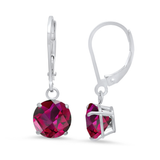 8mm Round Gemstone Drop Earrings in 10K Gold
