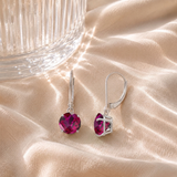 8mm Round Gemstone Drop Earrings in 10K Gold
