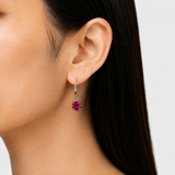8mm Round Gemstone Drop Earrings in 10K Gold