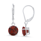 8mm Round Gemstone Drop Earrings in 10K Gold