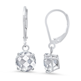 8mm Round Gemstone Drop Earrings in 10K Gold