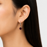 8mm Round Gemstone Drop Earrings in 10K Gold