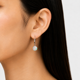 8mm Round Gemstone Drop Earrings in 10K Gold