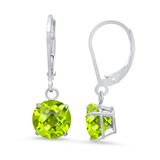 8mm Round Gemstone Drop Earrings in 10K Gold