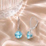 8mm Round Gemstone Drop Earrings in 10K Gold