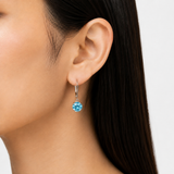 8mm Round Gemstone Drop Earrings in 10K Gold