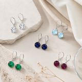 8mm Round Gemstone Drop Earrings in 10K Gold