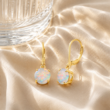 8mm Round Gemstone Drop Earrings in 10K Gold