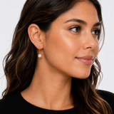 8mm Round Gemstone Drop Earrings in 10K Gold
