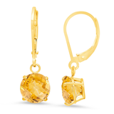 8mm Round Gemstone Drop Earrings in 10K Gold