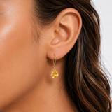 8mm Round Gemstone Drop Earrings in 10K Gold