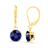 8mm Round Gemstone Drop Earrings in 10K Gold