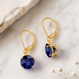 8mm Round Gemstone Drop Earrings in 10K Gold