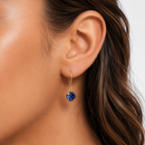8mm Round Gemstone Drop Earrings in 10K Gold