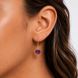 8mm Round Gemstone Drop Earrings in 10K Gold