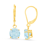 8mm Round Gemstone Drop Earrings in 10K Gold