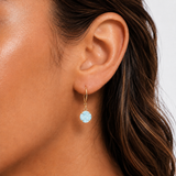 8mm Round Gemstone Drop Earrings in 10K Gold