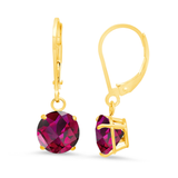 8mm Round Gemstone Drop Earrings in 10K Gold