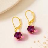 8mm Round Gemstone Drop Earrings in 10K Gold
