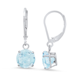 8mm Round Gemstone Drop Earrings in 10K Gold