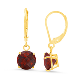 8mm Round Gemstone Drop Earrings in 10K Gold