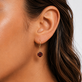 8mm Round Gemstone Drop Earrings in 10K Gold