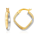 Axis Two-Tone Hoops in 10k Gold