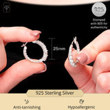 Stella Inside Out Simulated Diamond Hoops in Silver