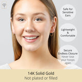 1MM Tube Endless Hoops in 14K Yellow Gold
