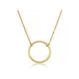 Open Circle Charm Necklace in 10K Gold