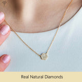 Hexagon Solitaire Diamond Pendant Necklace in 10K Gold