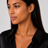 Oval Solitaire Diamond Pendant Necklace in 10K Gold