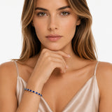 Oval Sapphire Tennis Bracelet in 925 Silver