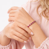 Oval Ruby Tennis Bracelet in 925 Silver