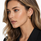 Classic Chunky Hoop Earrings in 14K Gold Plated