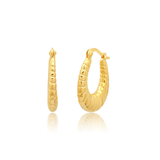 Chunky Oval Hoop Earrings in 14K Gold Plated