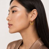 Chunky Oval Hoop Earrings in 14K Gold Plated