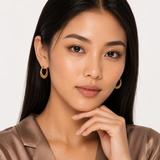 Chunky Oval Hoop Earrings in 14K Gold Plated