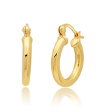 Rounded Hoop Earrings in 14K Gold Plated