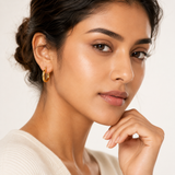 Rounded Hoop Earrings in 14K Gold Plated