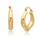 Bold Curved V Hoop Earrings in 14K Gold Plated