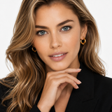 Bold Curved V Hoop Earrings in 14K Gold Plated