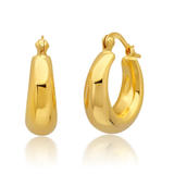 Chunky Polished Round Hoops in 14K Gold Plated
