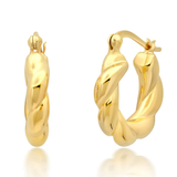 Twisted Rope Hoop Earrings in 14K Gold Plated