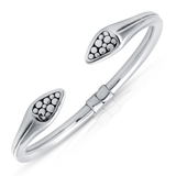 7 Inch Beaded Cuff Style Bangle in 925 Silver