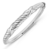 7 Inch Braided Silver Bangle Bracelet