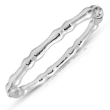 7 Inch Textured Bamboo Bangle in 925 Silver