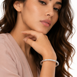7 Inch Textured Bamboo Bangle in 925 Silver
