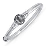 7 Inch Ball Bead Bangle Bracelet in 925 Silver