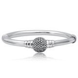 7 Inch Ball Bead Bangle Bracelet in 925 Silver